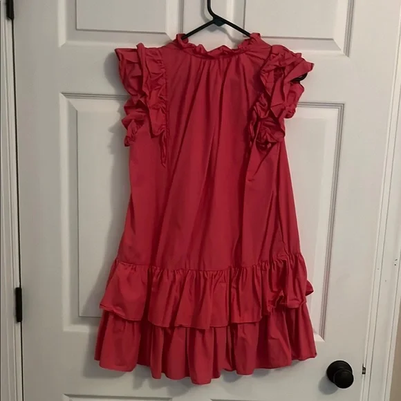 Pink Ruffle Mini Dress - Picture 2 of 5
